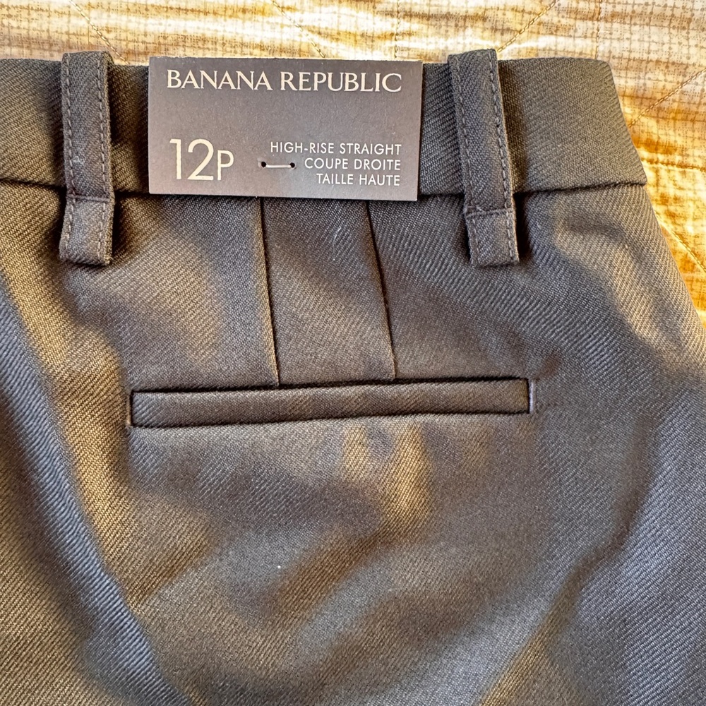 Banana Republic Black Straight-Leg Trousers